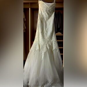 Jasmine HauteSweetheart Strapless Embroidered Lace & Netting Wedding Dress